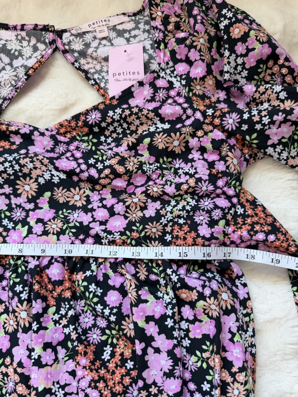 Romantic Miss Selfridge Black Floral Puff-Sleeve Ruffle Hem Cotton Midi Dres-12 - Picture 15 of 16